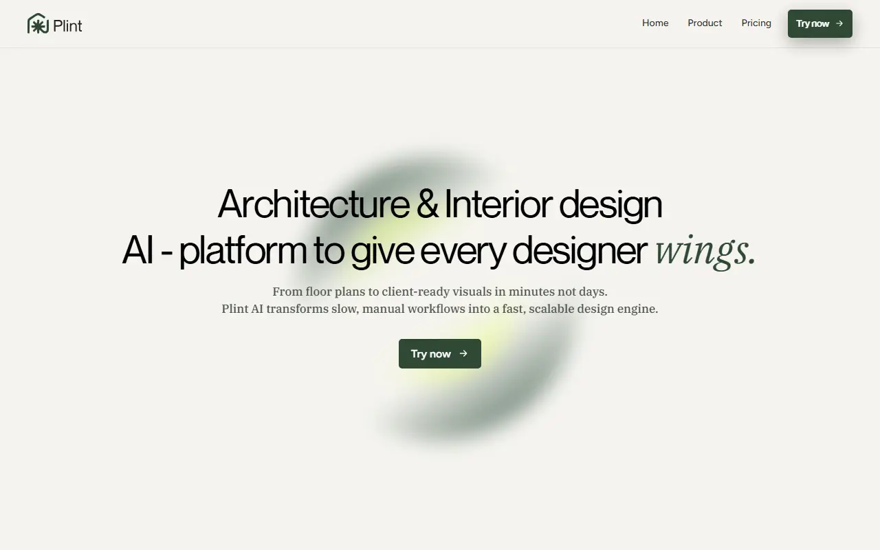 Plint AI homepage screenshot