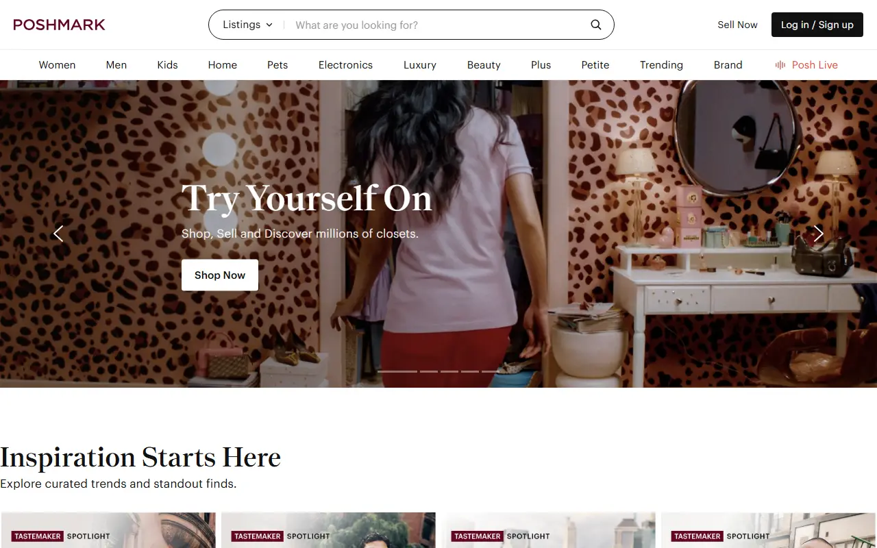 Poshmark homepage screenshot