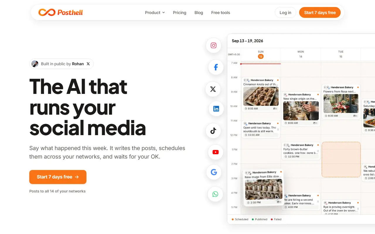 PostHell homepage screenshot