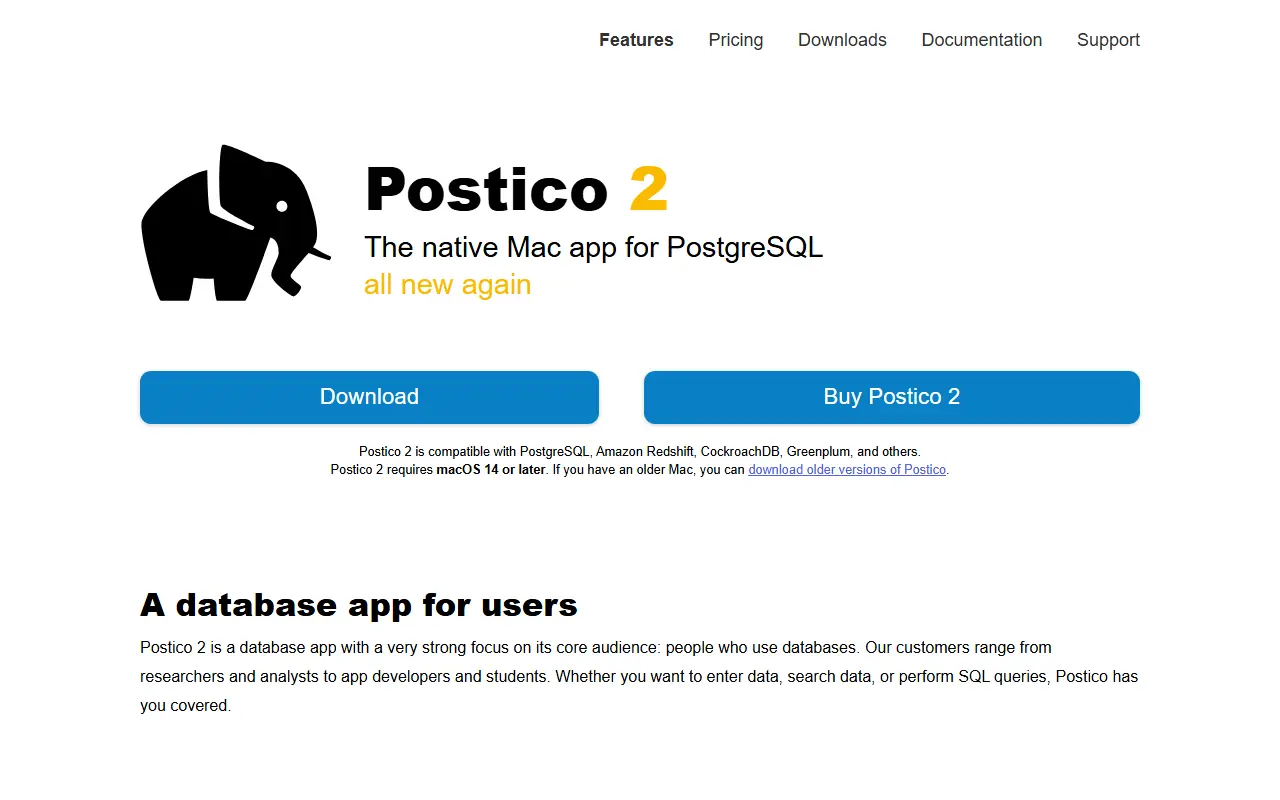 Postico homepage screenshot