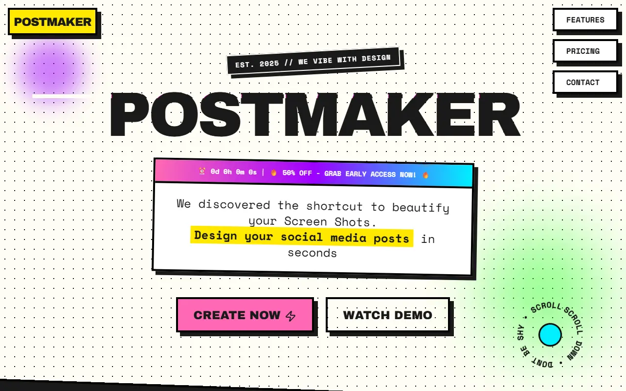 PostMaker homepage screenshot