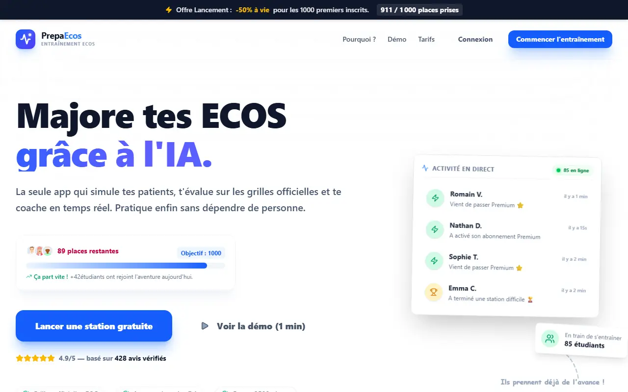 Prepa Ecos IA homepage screenshot