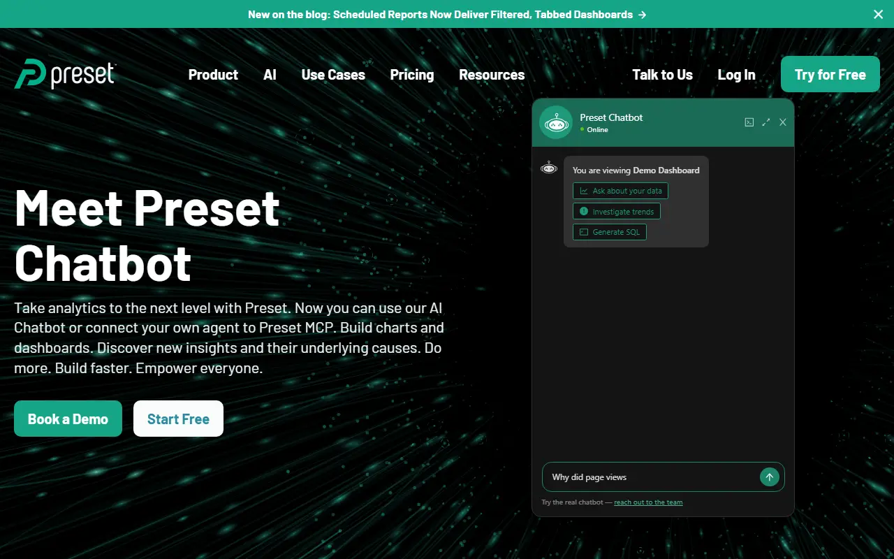 Preset homepage screenshot