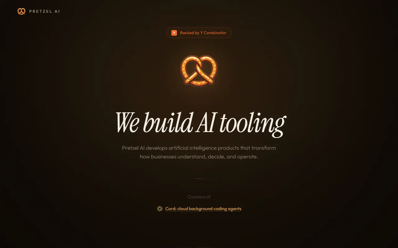 Pretzel homepage screenshot