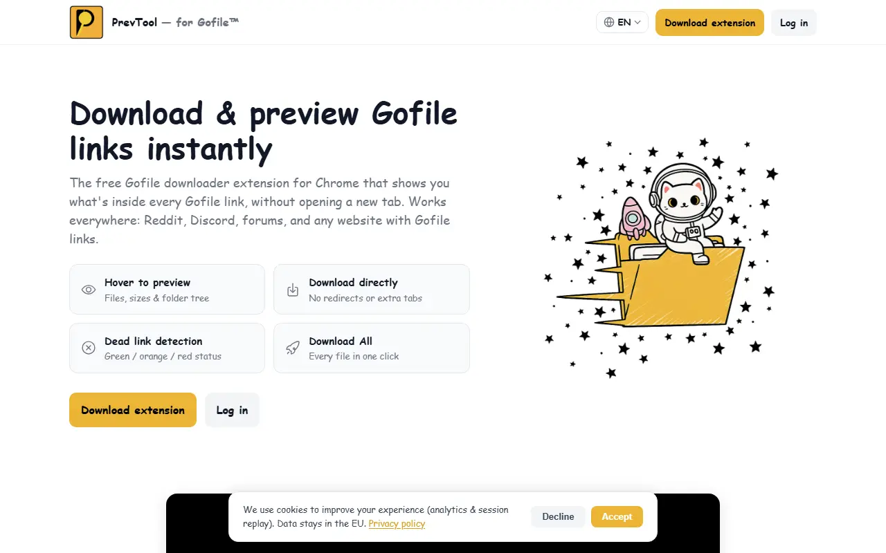 Preview Tool for Gofile homepage screenshot