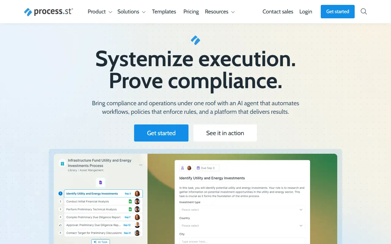 Process Street homepage screenshot