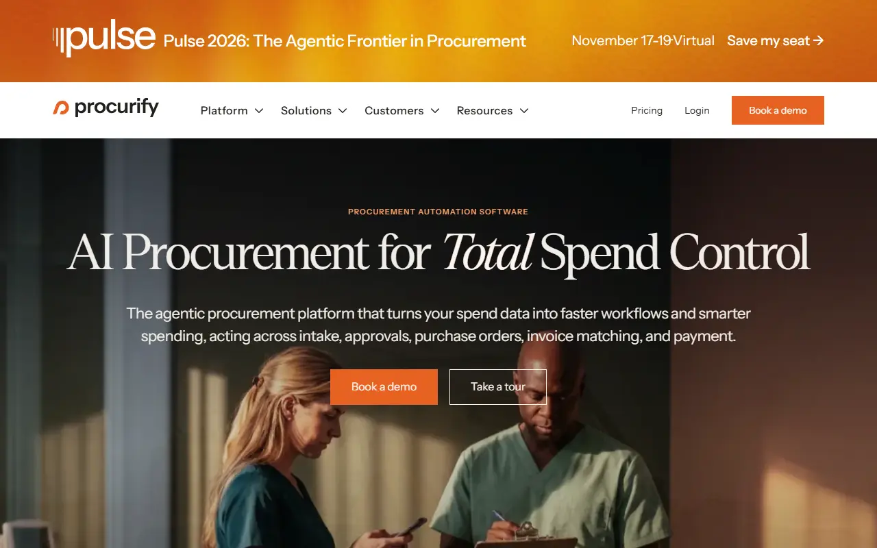 Procurify homepage screenshot