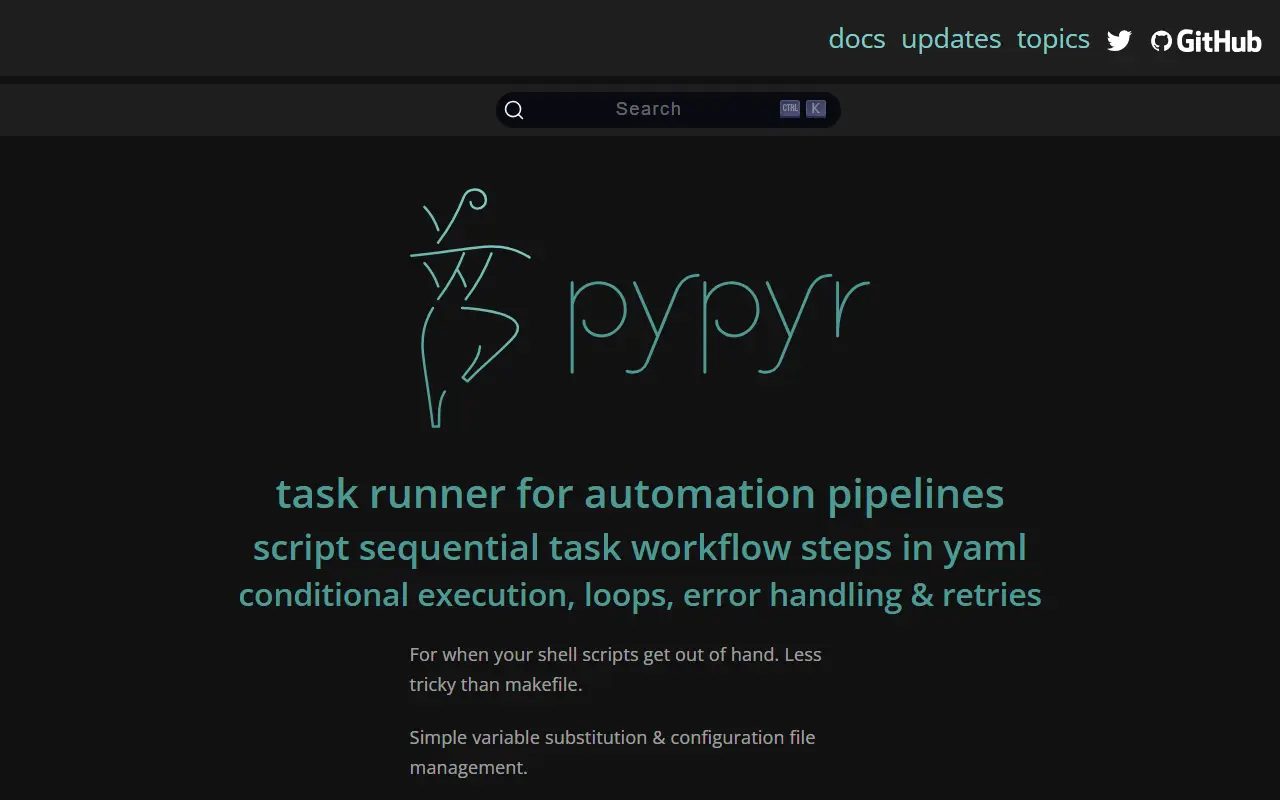 pypyr homepage screenshot
