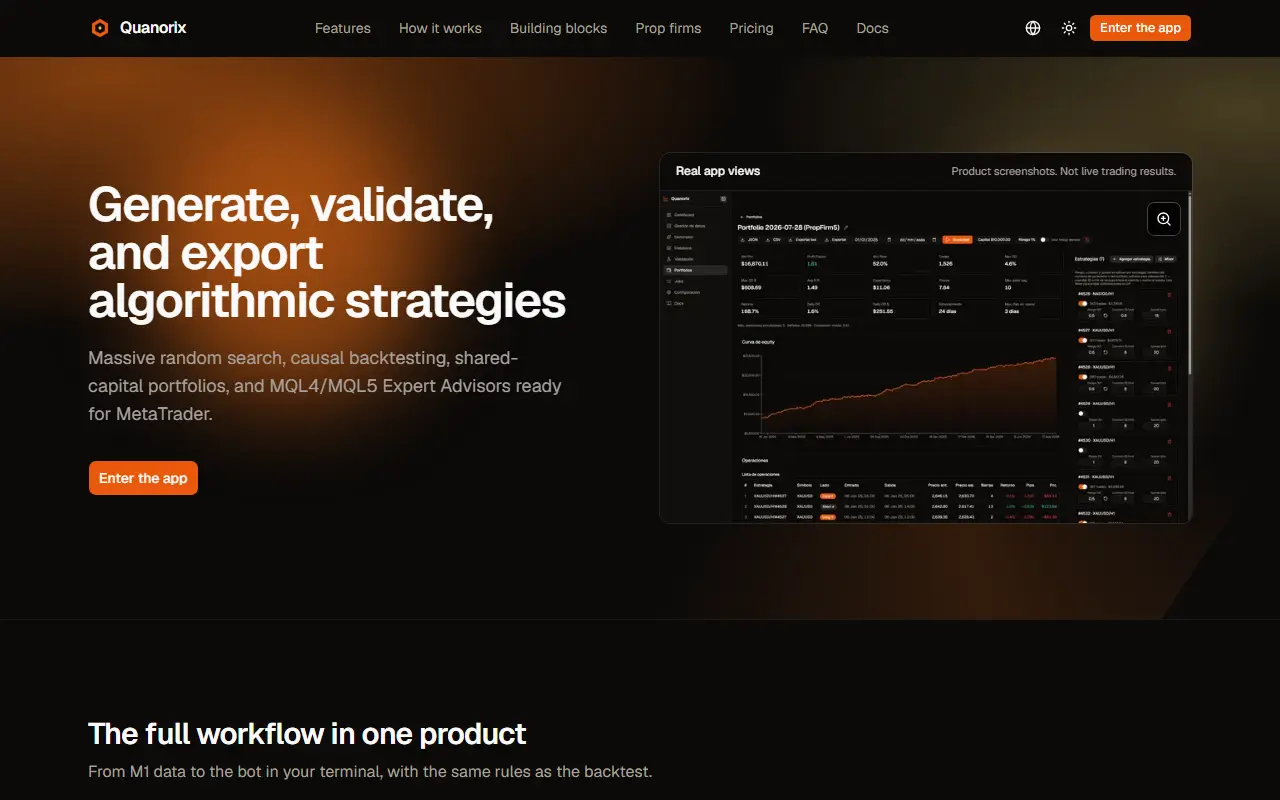 Quanorix homepage screenshot