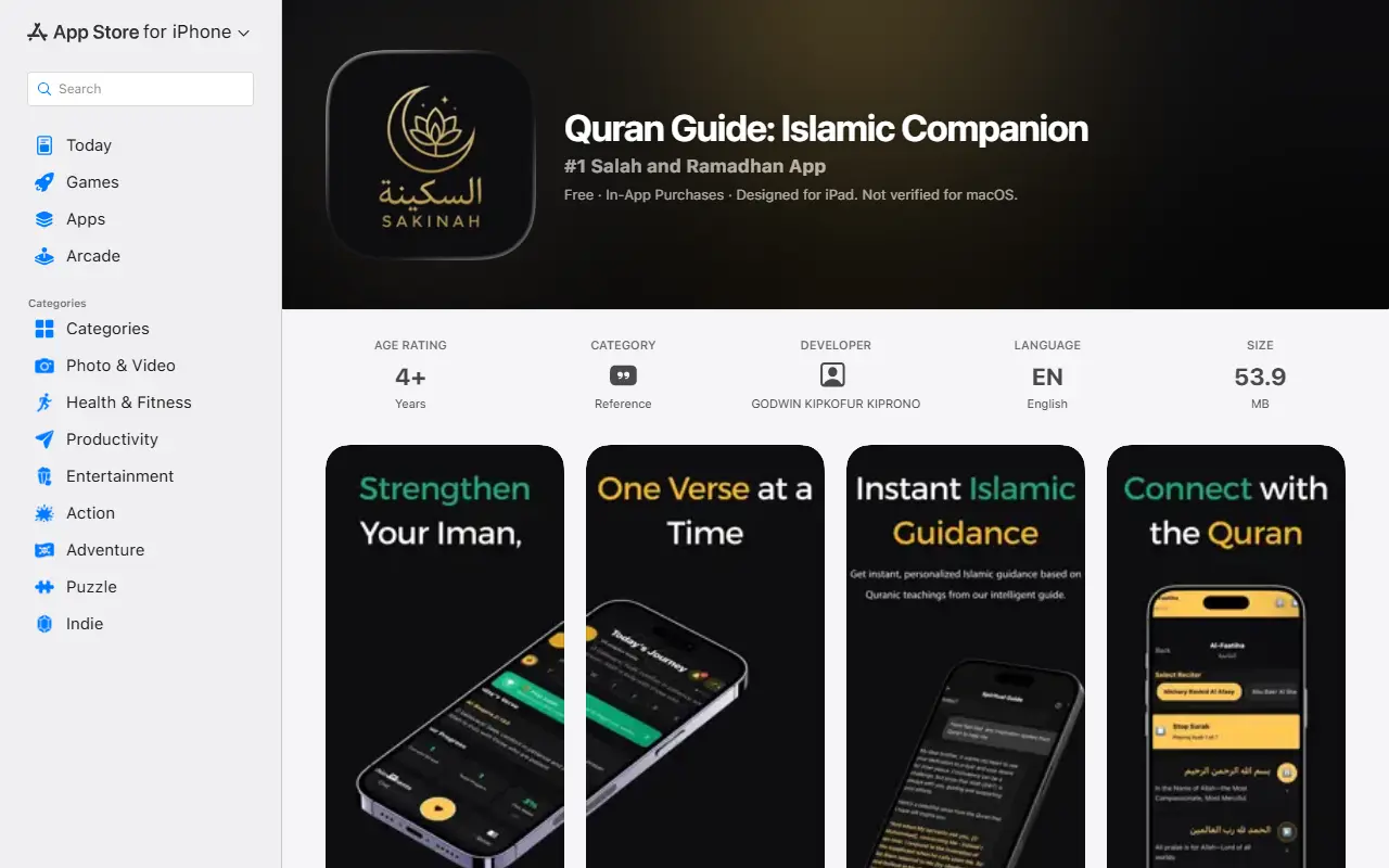 Quran Guide AI homepage screenshot