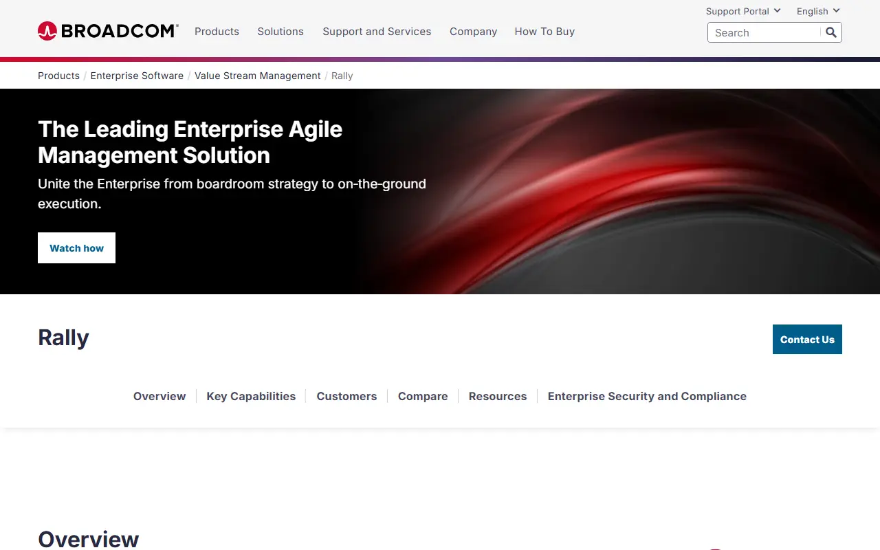 Rally Software homepage screenshot