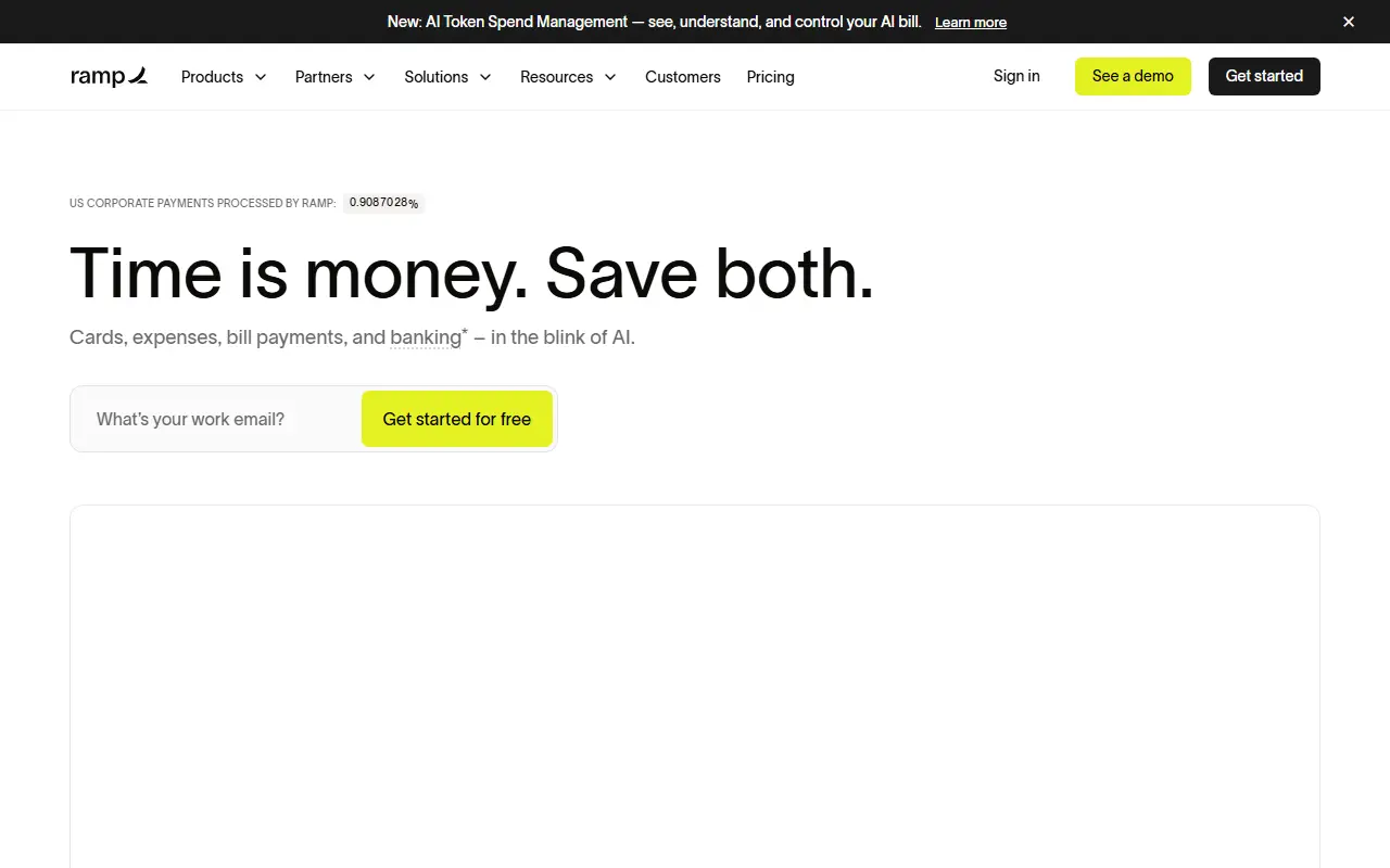 Ramp homepage screenshot