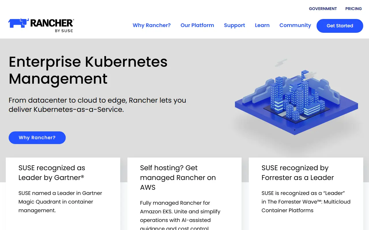 Rancher homepage screenshot