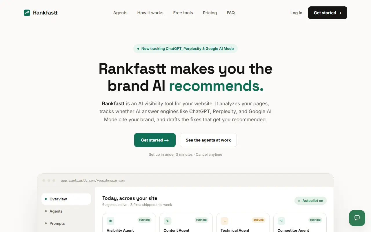 Rankfastt homepage screenshot