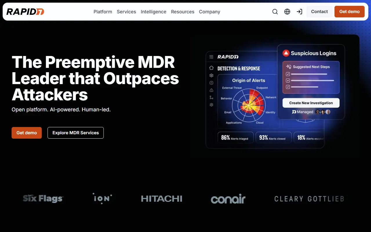 Rapid7 homepage screenshot