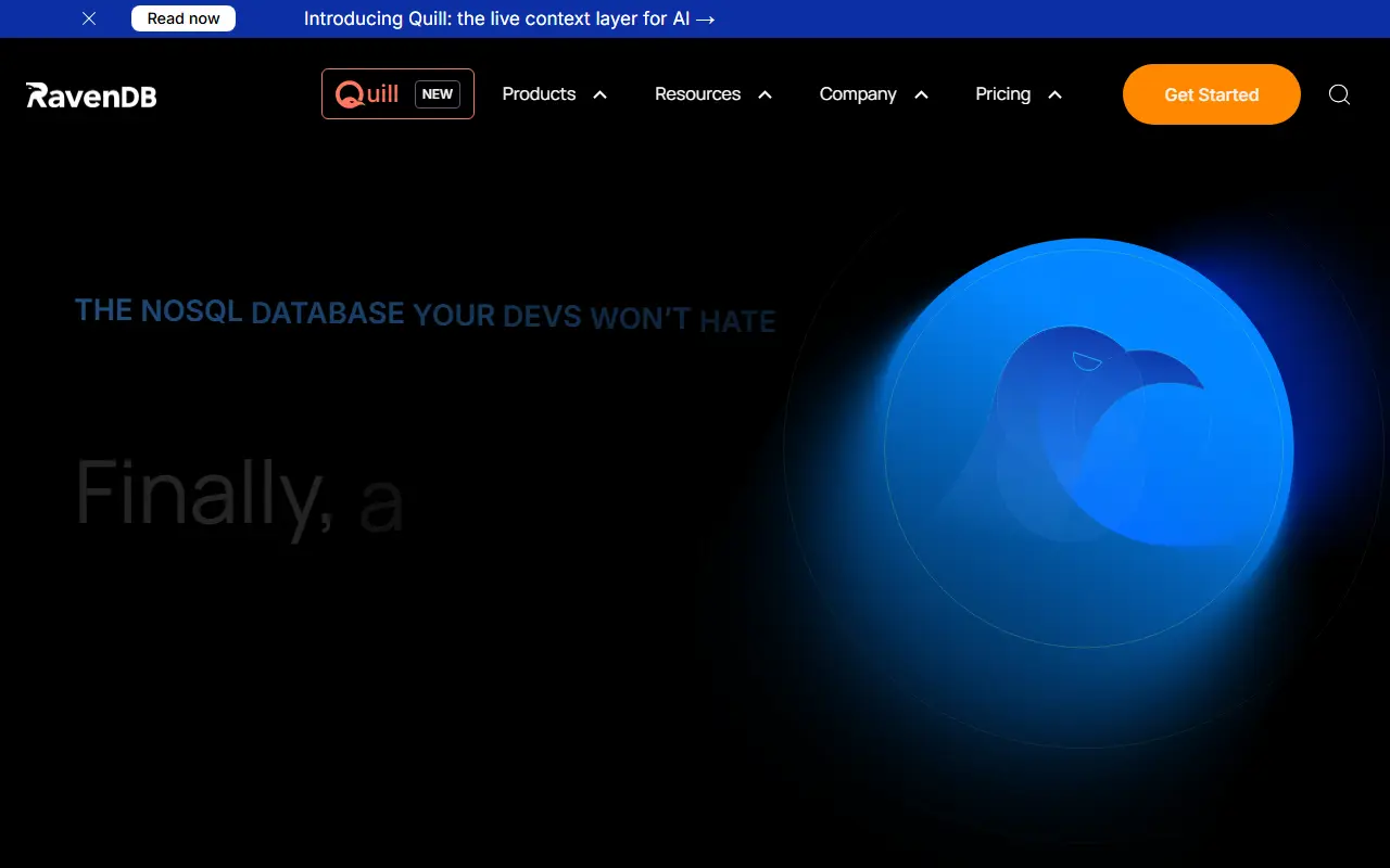 RavenDB homepage screenshot