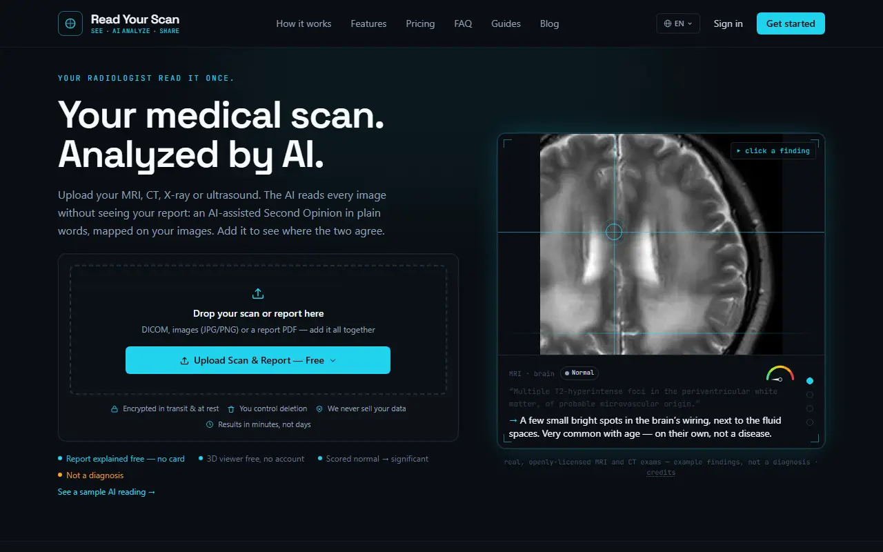 Read Your Scan homepage screenshot