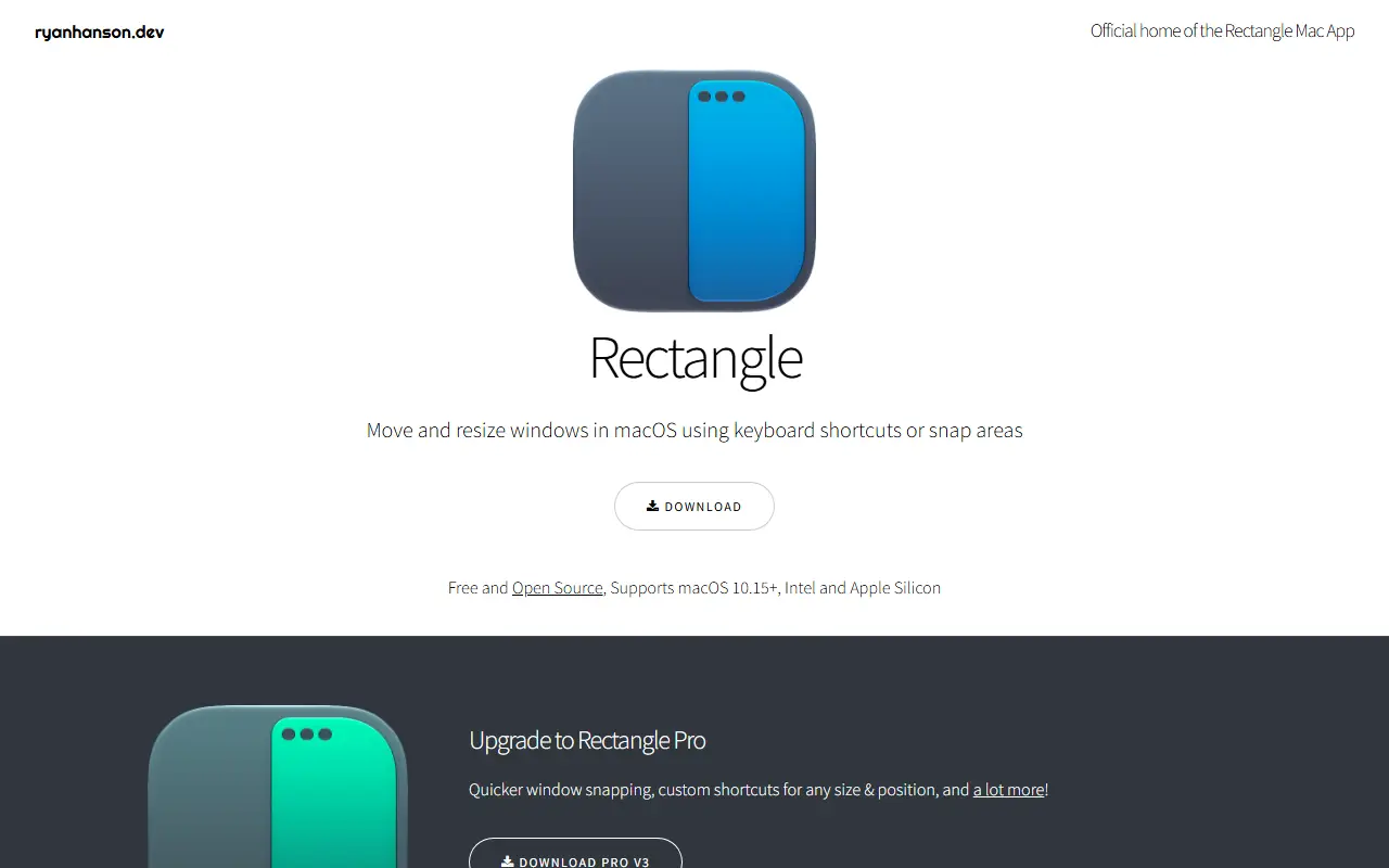 Rectangle homepage screenshot