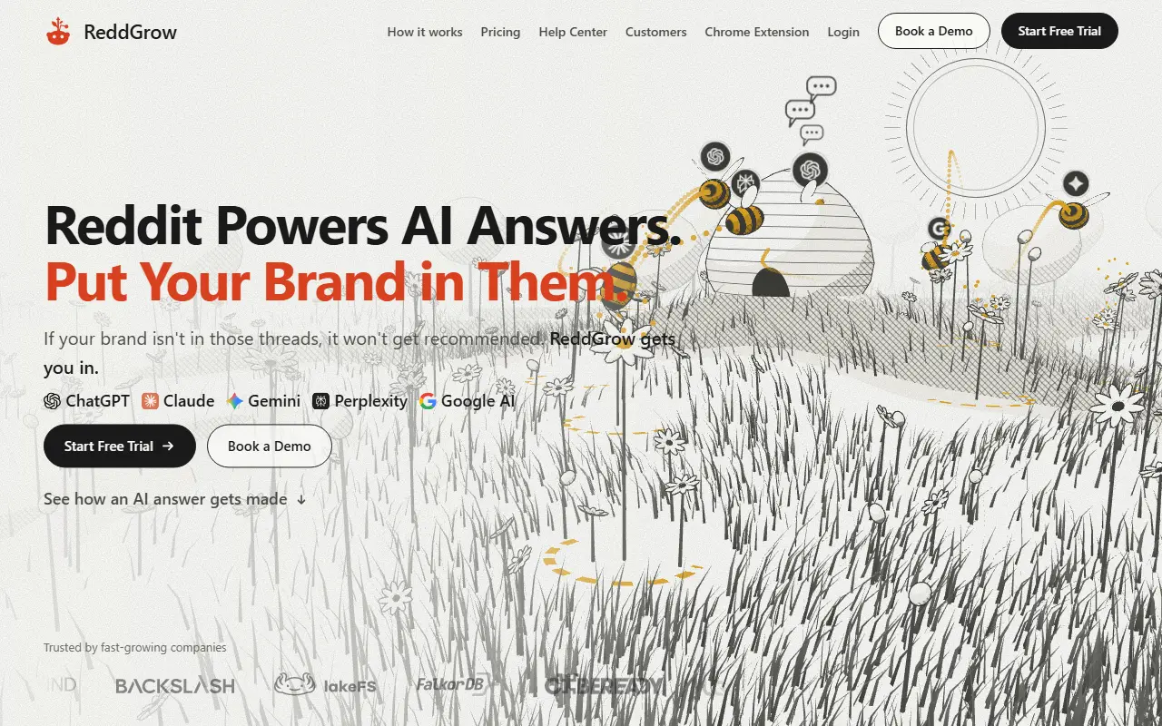 ReddGrow AI homepage screenshot