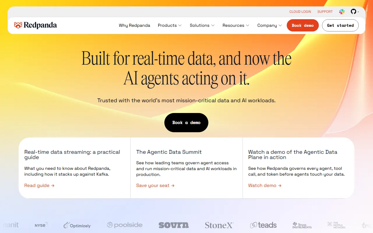Redpanda homepage screenshot
