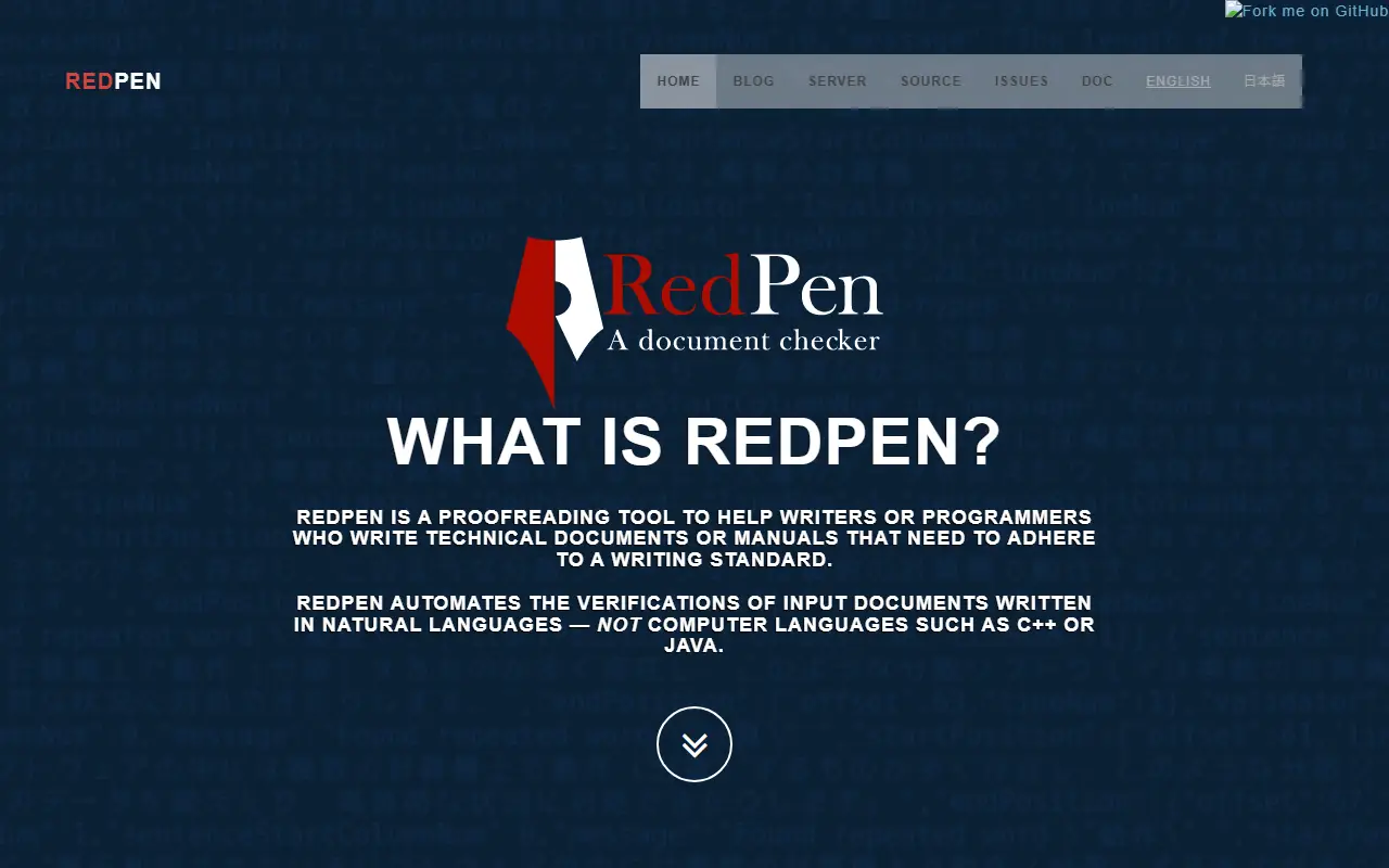 RedPen homepage screenshot
