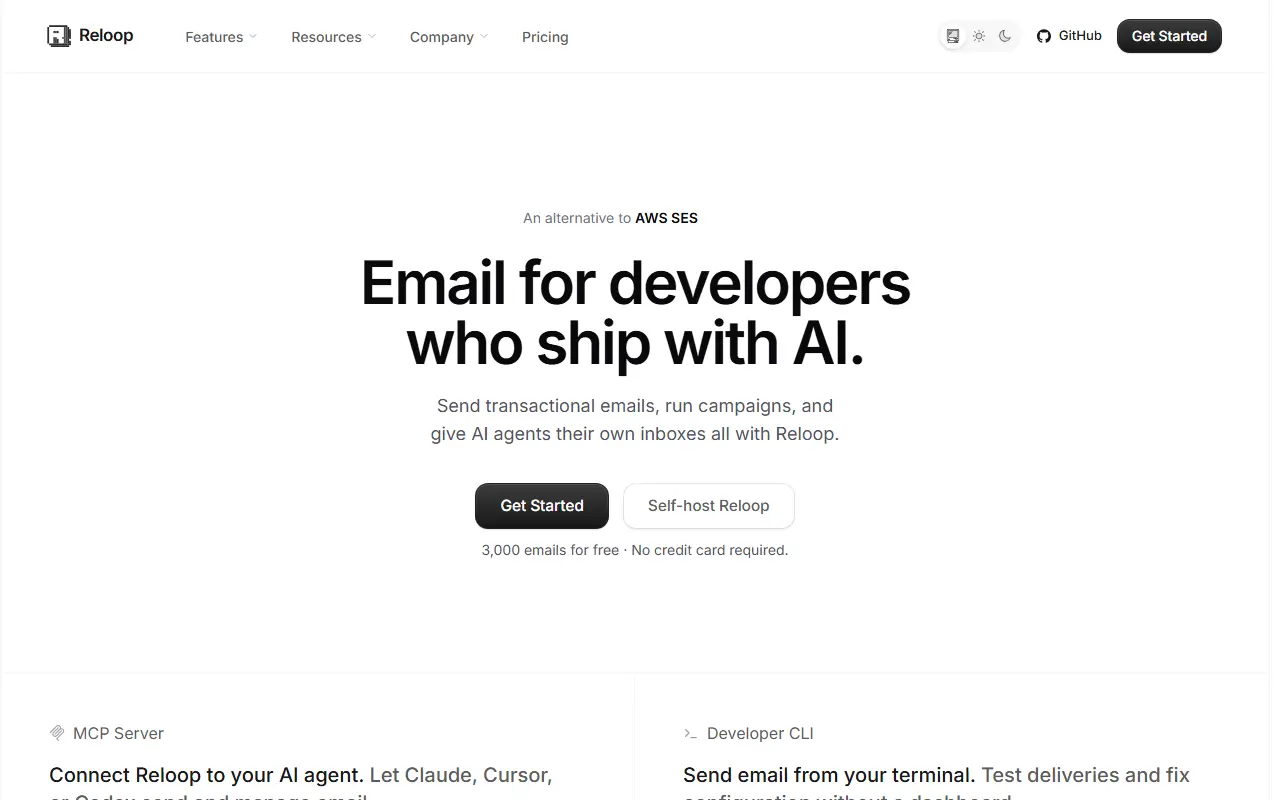 Reloop homepage screenshot