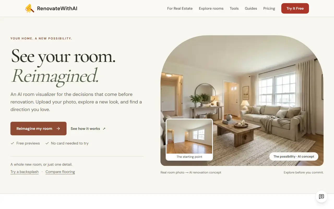 RenovateWithAI homepage screenshot