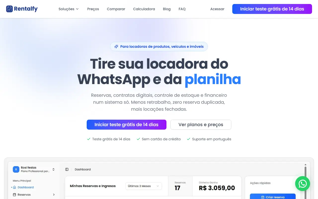 Rentalfy homepage screenshot