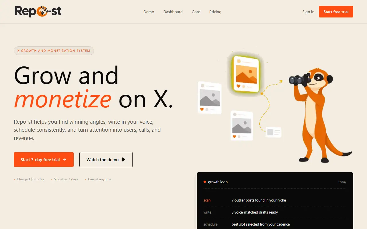 Repo-st homepage screenshot