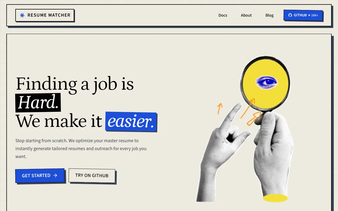 Resume Matcher homepage screenshot