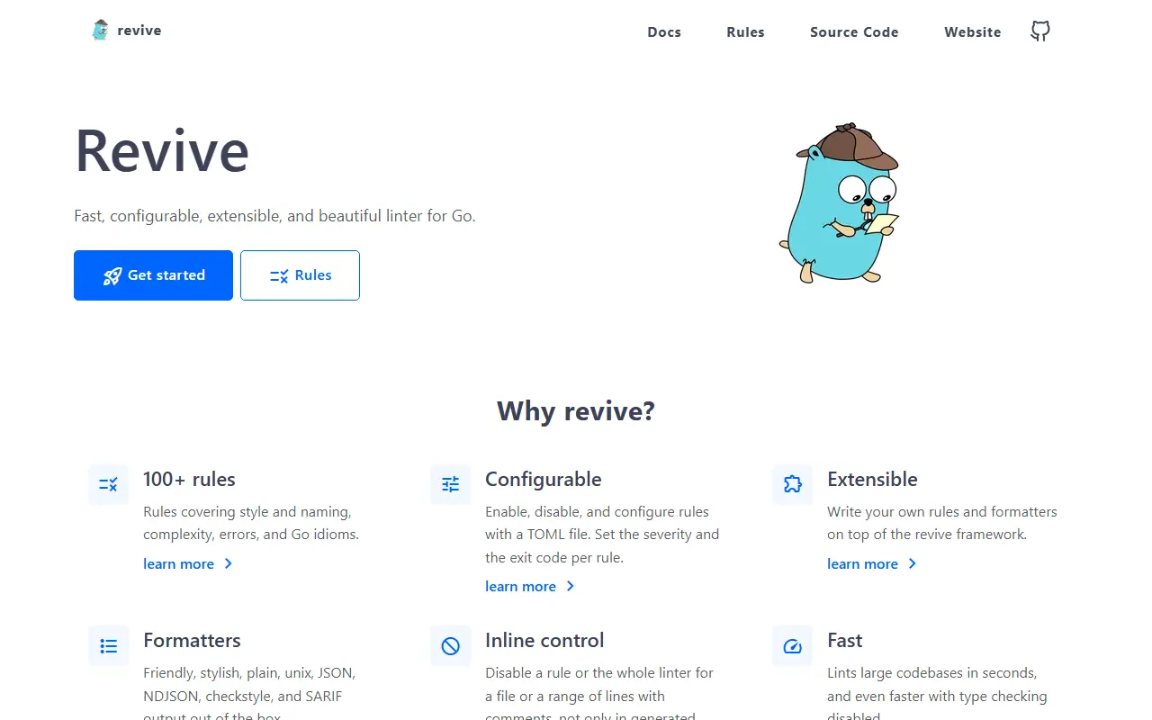 Revive homepage screenshot