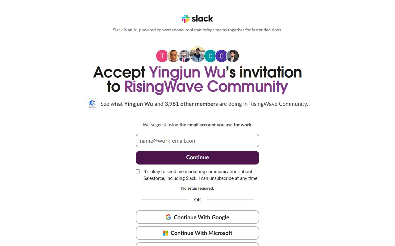 RisingWave homepage screenshot