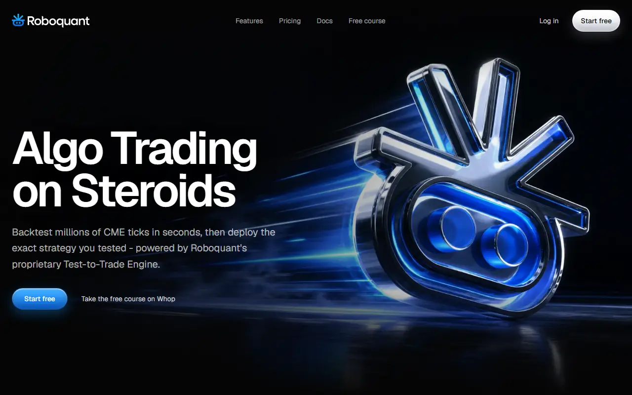Roboquant AI homepage screenshot