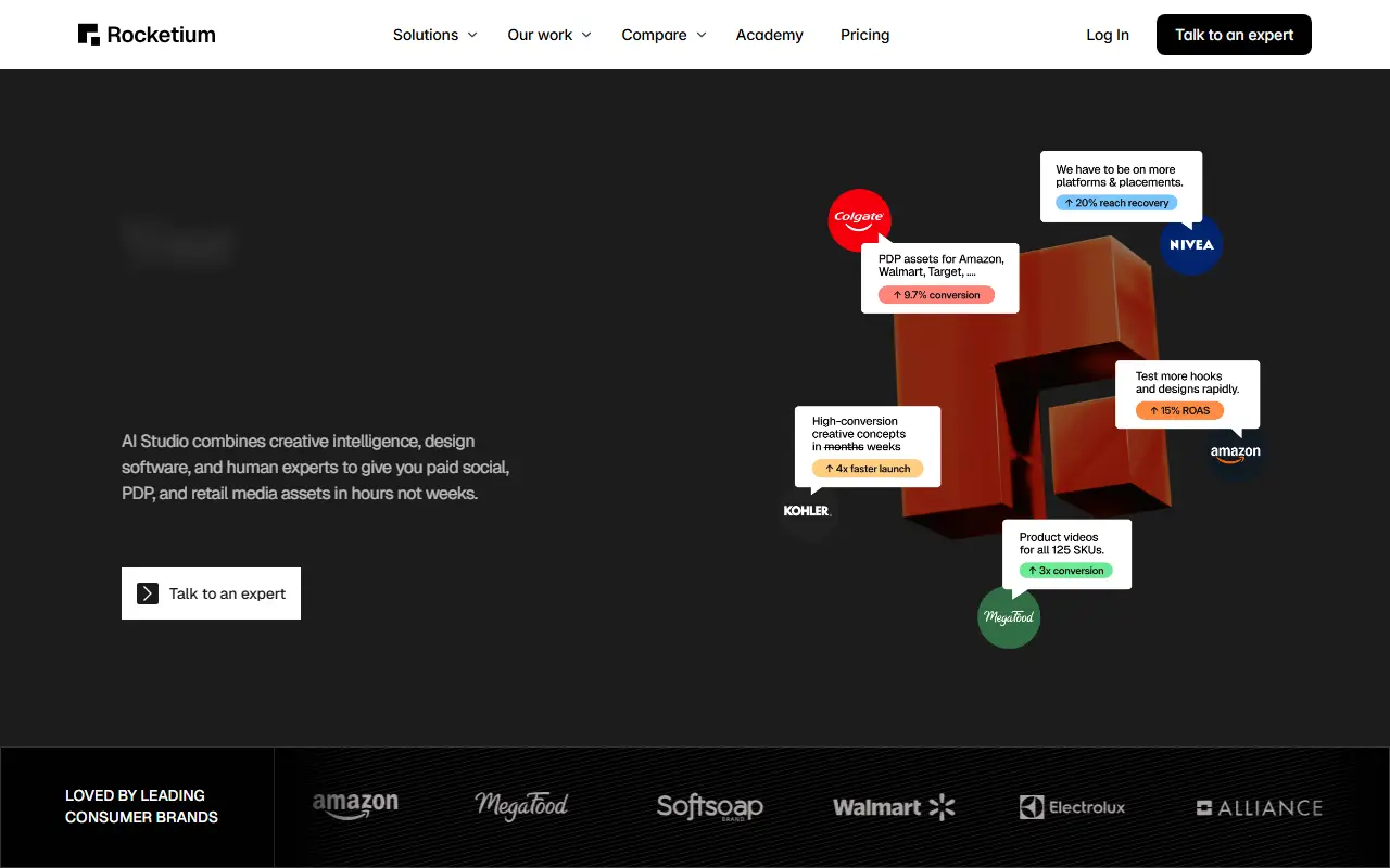 Rocketium homepage screenshot