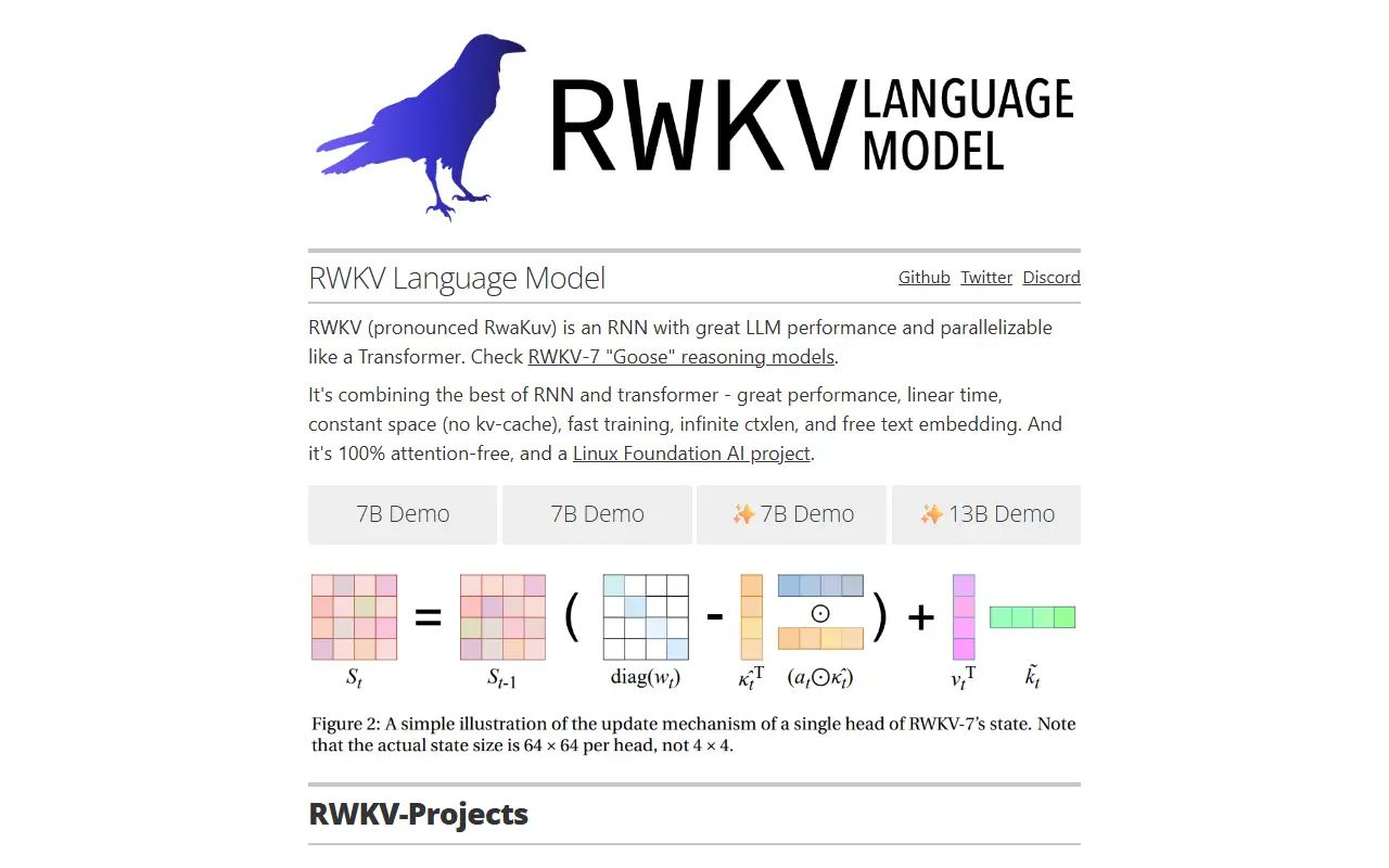 RWKV-Runner homepage screenshot