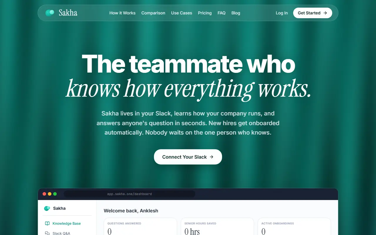 Sakha AI homepage screenshot