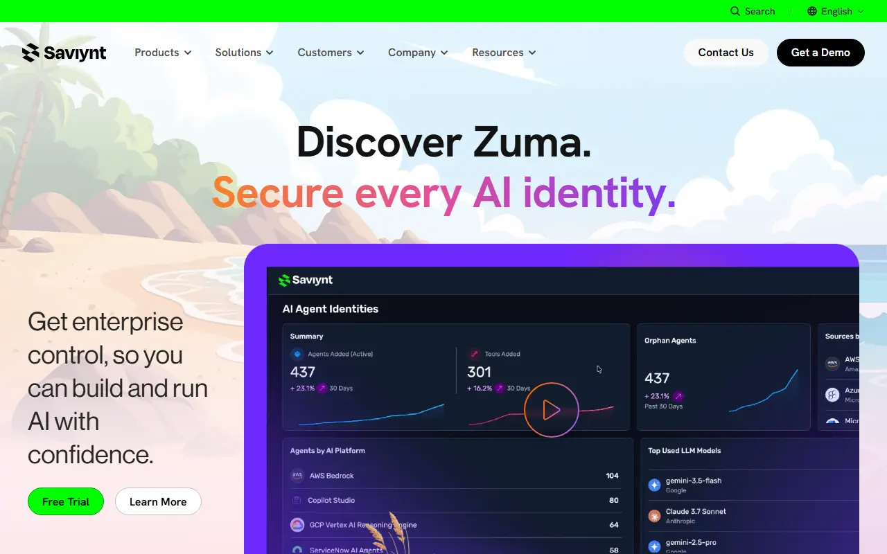 Saviynt homepage screenshot