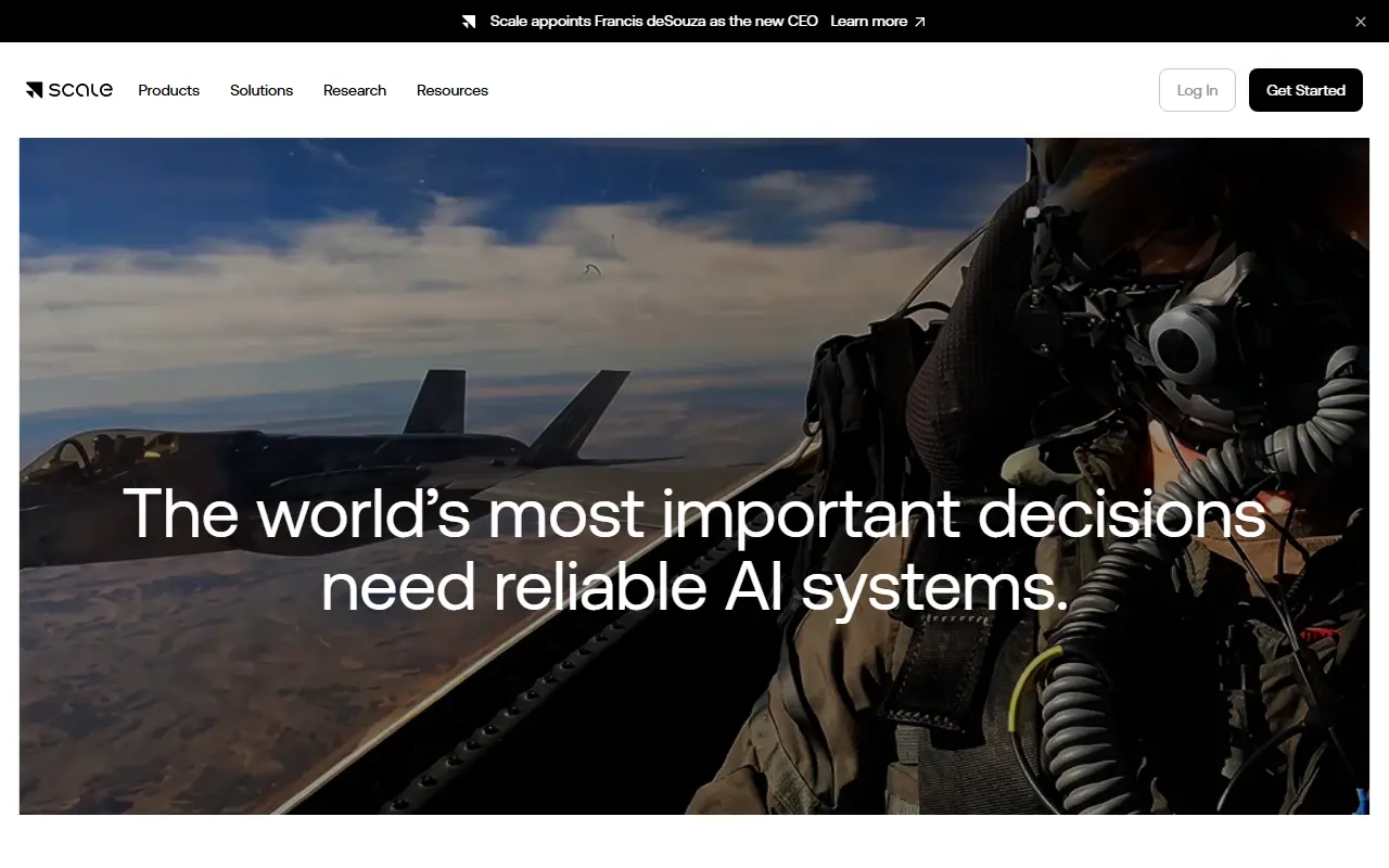 Scale AI homepage screenshot