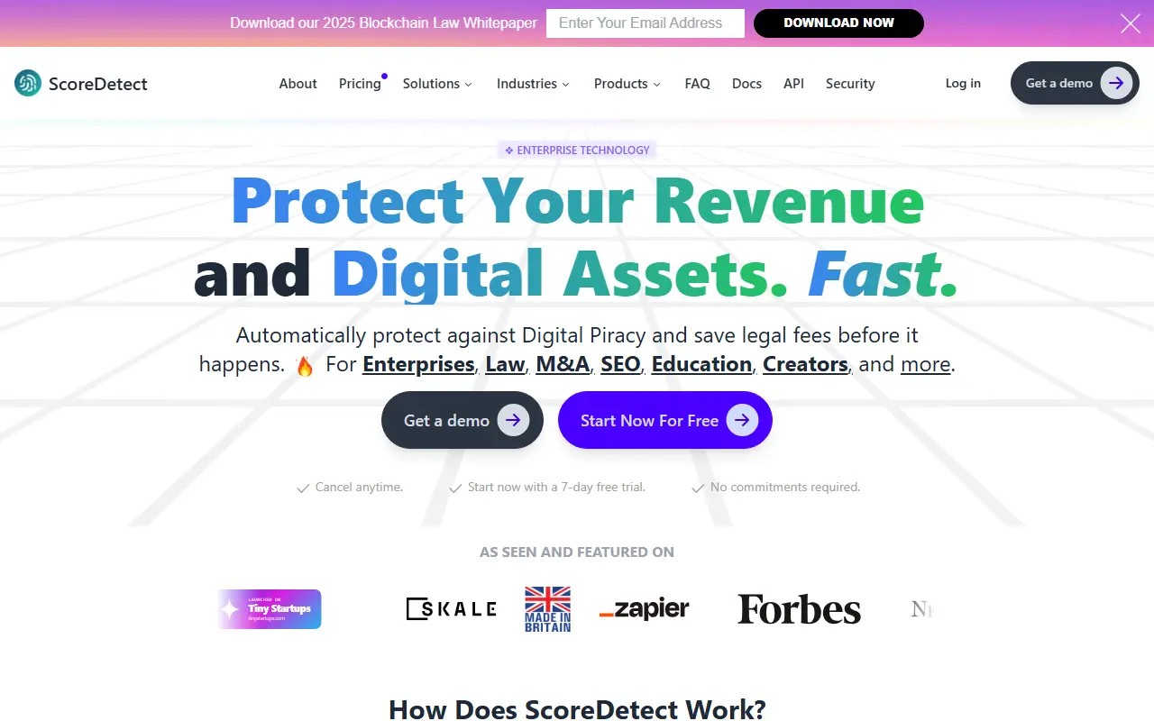 ScoreDetect homepage screenshot