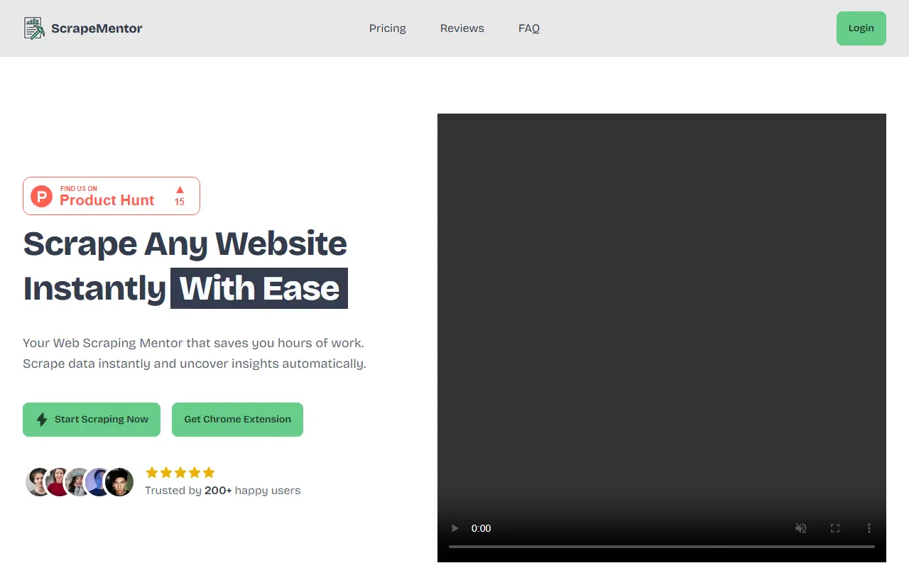 Scrape Mentor homepage screenshot