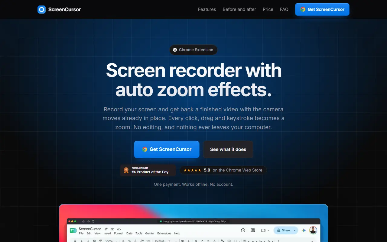 ScreenCursor homepage screenshot