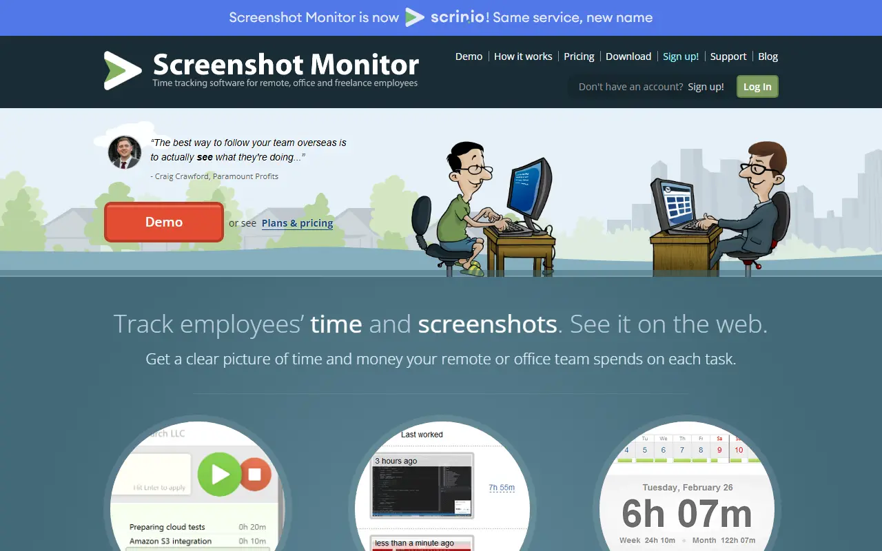 Screenshot Monitor homepage screenshot