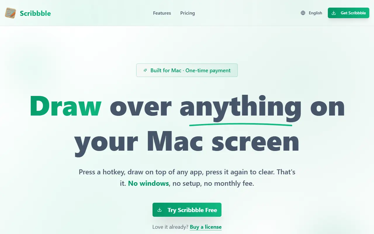 Scribbble homepage screenshot