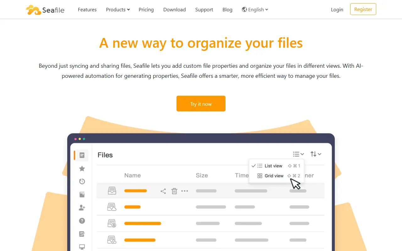 Seafile homepage screenshot