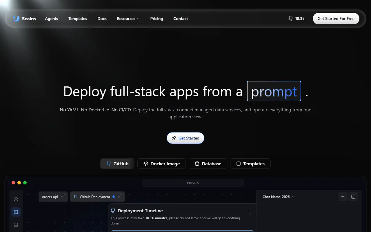 Sealos homepage screenshot