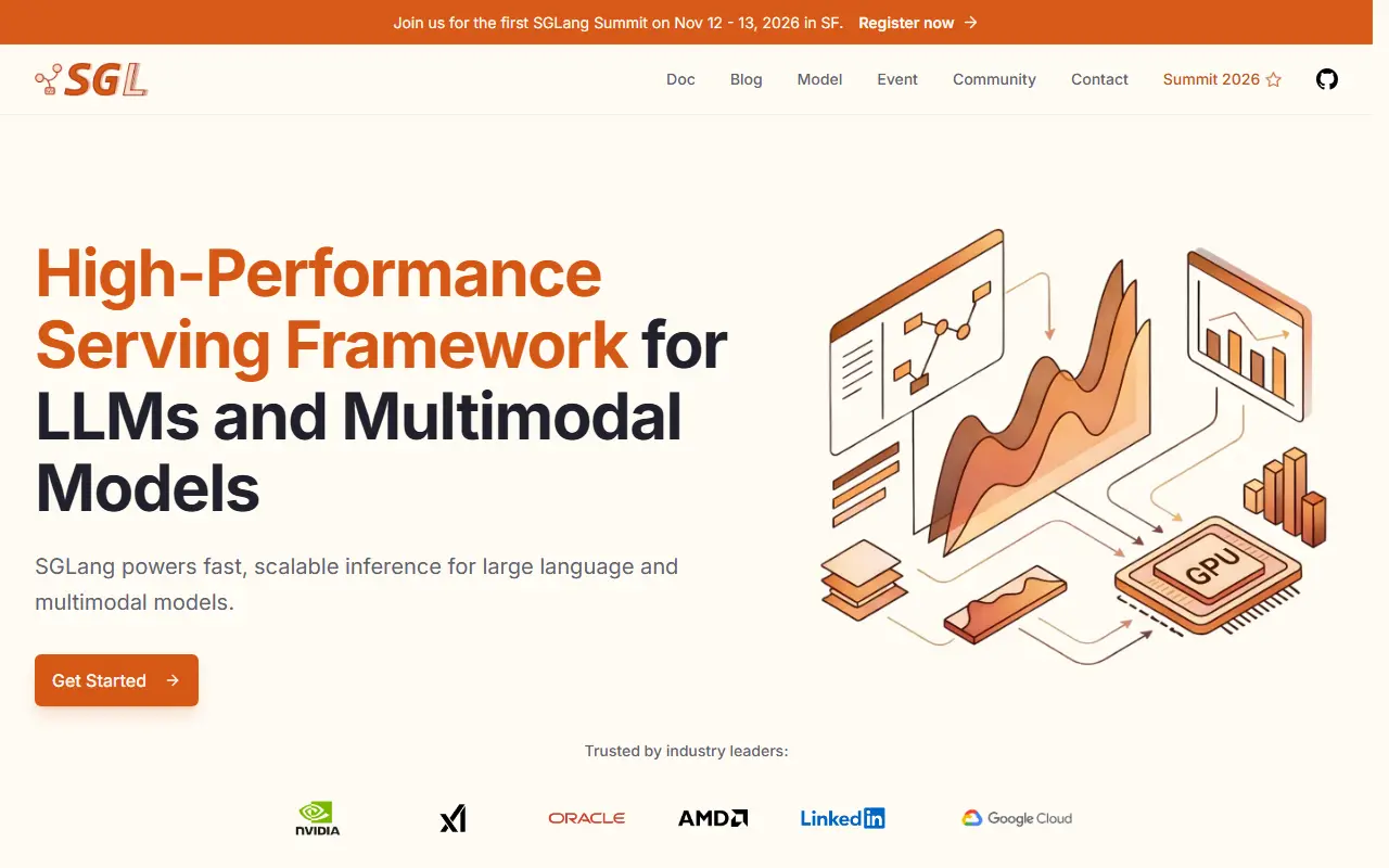 SGLang homepage screenshot