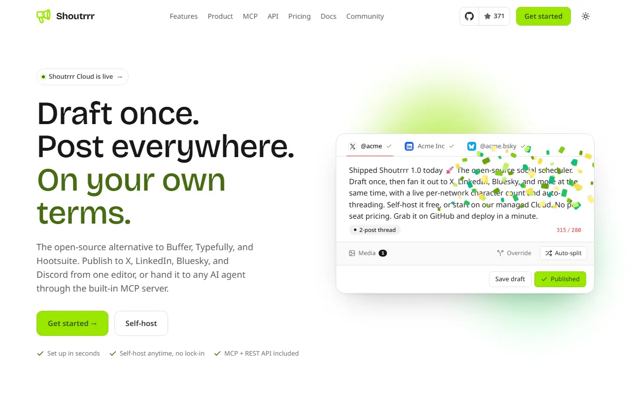 Shoutrrr homepage screenshot