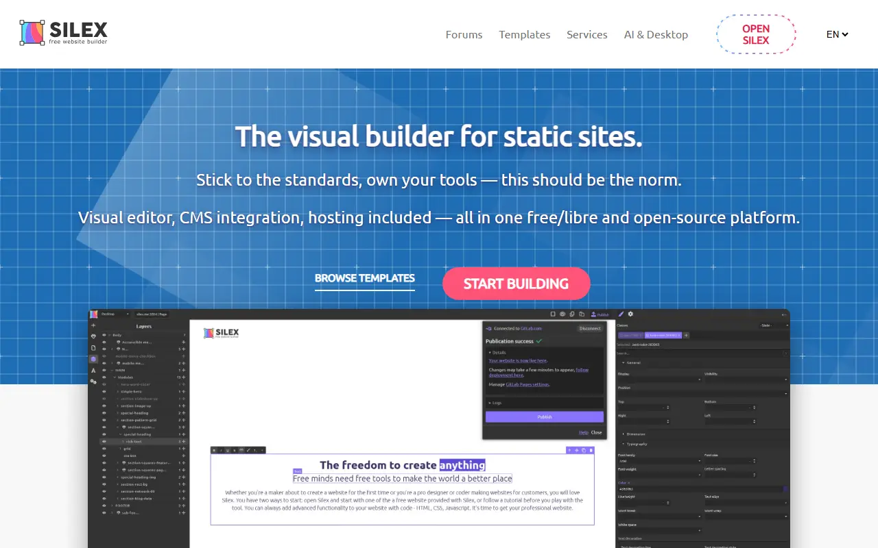 Silex homepage screenshot