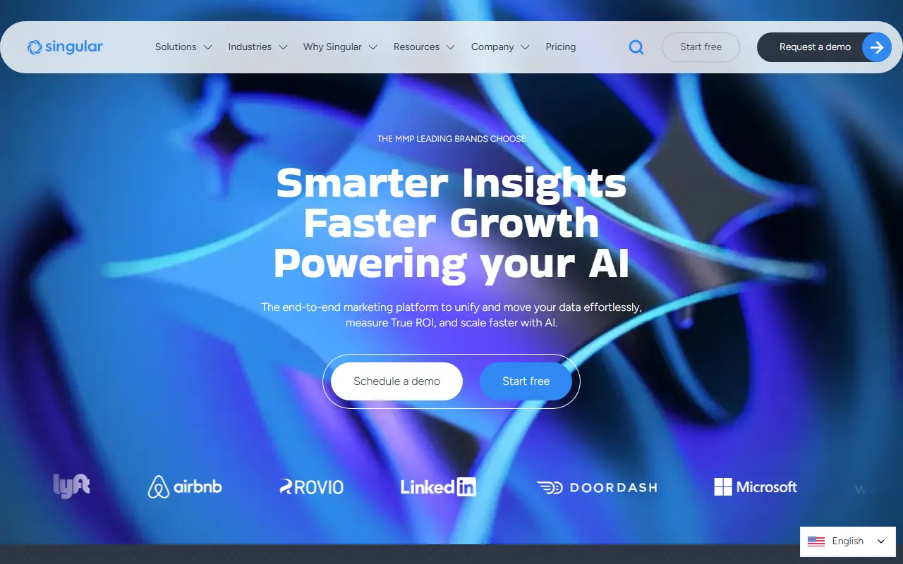 Singular homepage screenshot