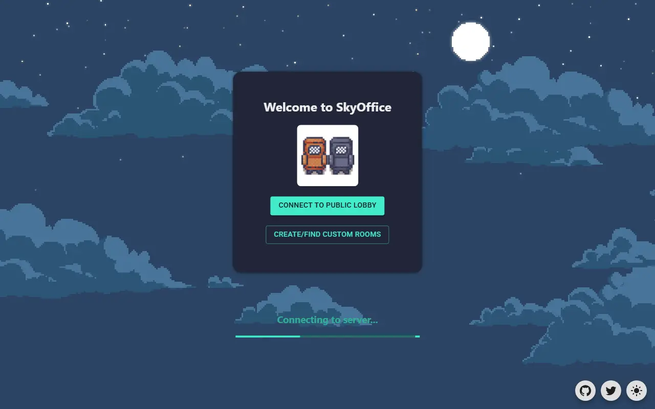 SkyOffice homepage screenshot